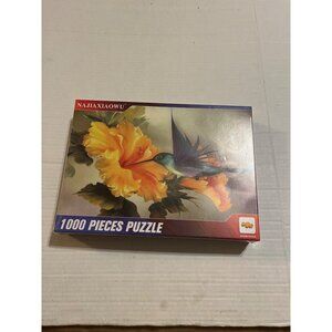 Najiaxiaowu 1000 Piece Jigsaw Puzzle With Hummingbird & Hibiscus Flower Design